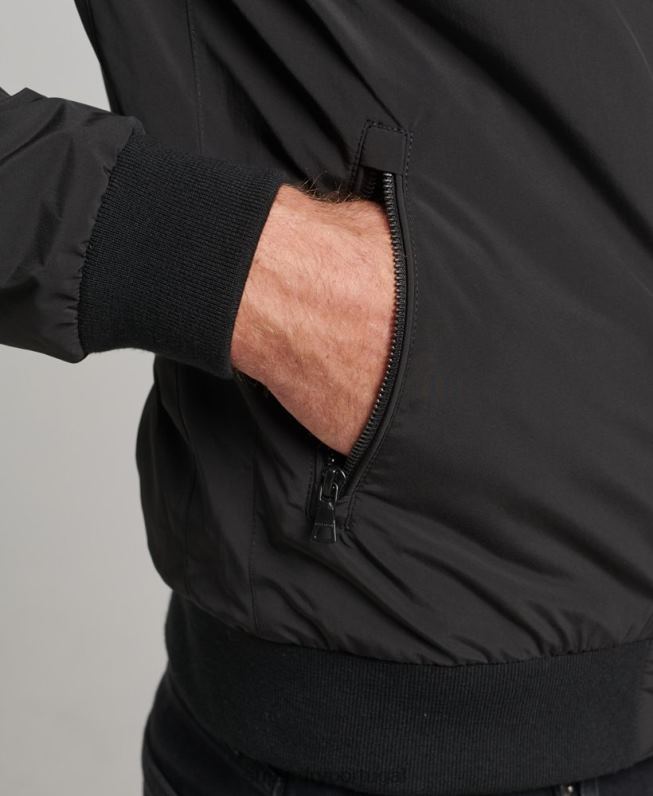 jaqueta harrington homens preto roupas Superdry 2208H4563