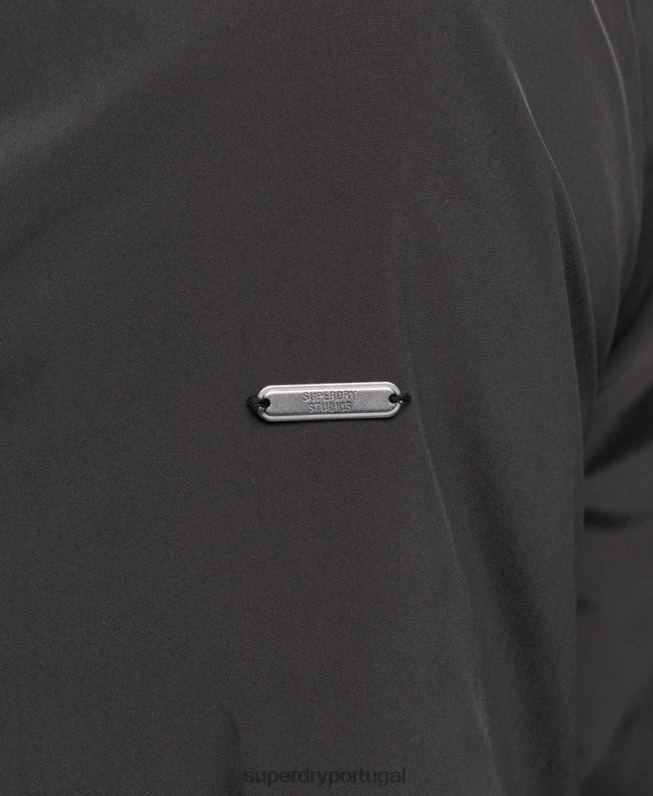 jaqueta harrington homens preto roupas Superdry 2208H4563