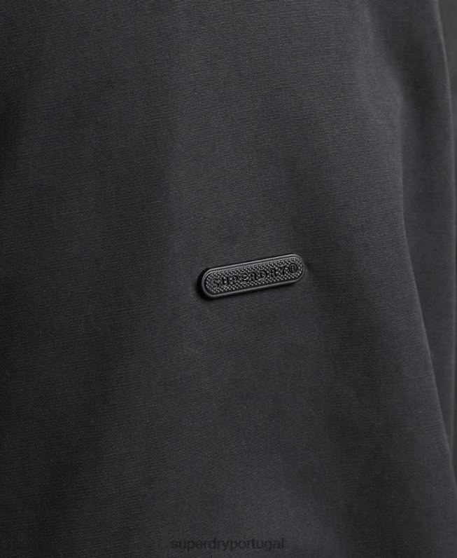 jaqueta harrington icônica homens preto roupas Superdry 2208H4611