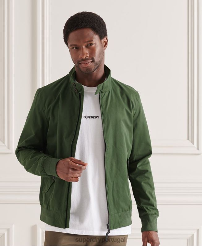 jaqueta harrington icônica homens verde roupas Superdry 2208H4614