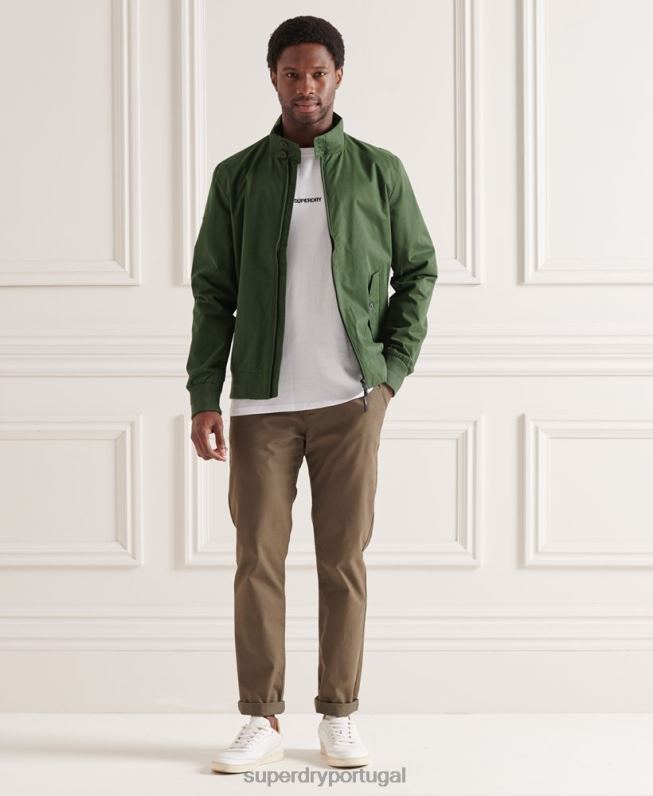 jaqueta harrington icônica homens verde roupas Superdry 2208H4614