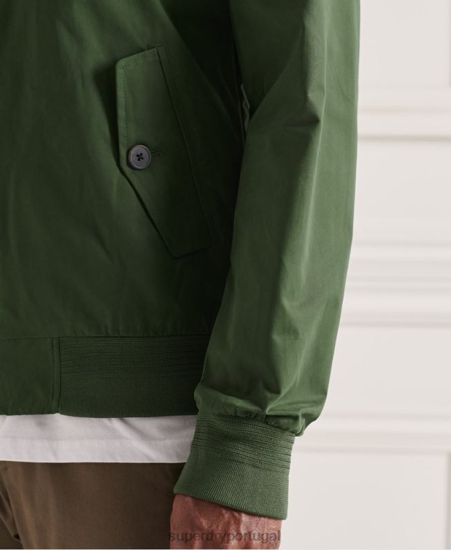 jaqueta harrington icônica homens verde roupas Superdry 2208H4614