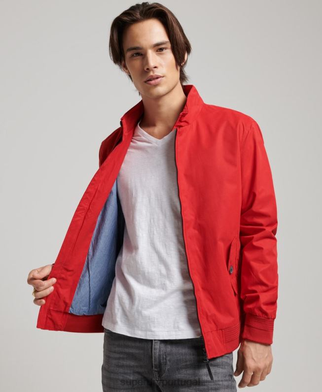 jaqueta harrington icônica homens vermelho roupas Superdry 2208H4465