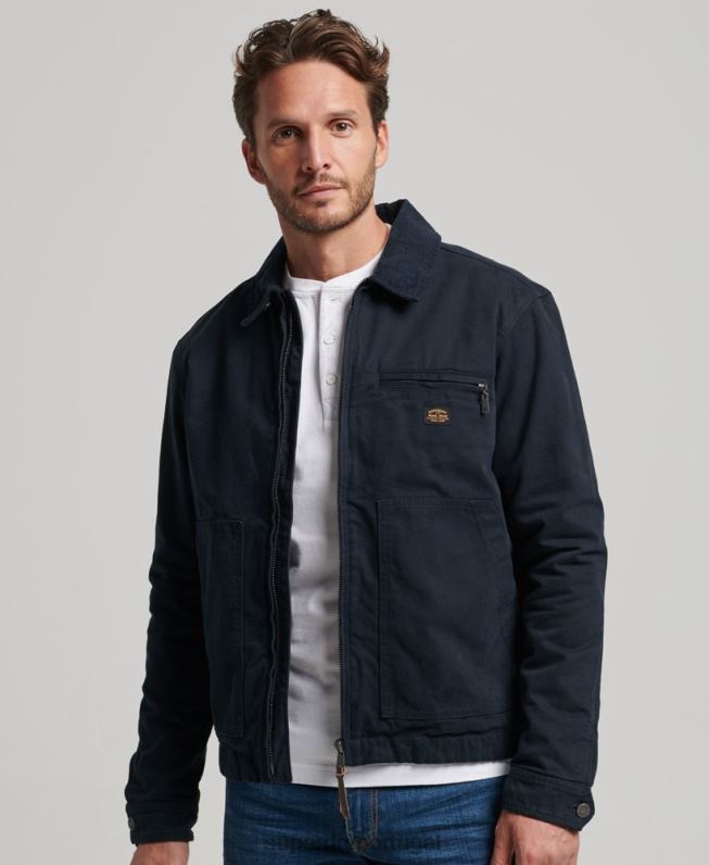 jaqueta harrington rancho vintage homens marinha roupas Superdry 2208H1030