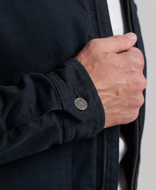 jaqueta harrington rancho vintage homens marinha roupas Superdry 2208H1030