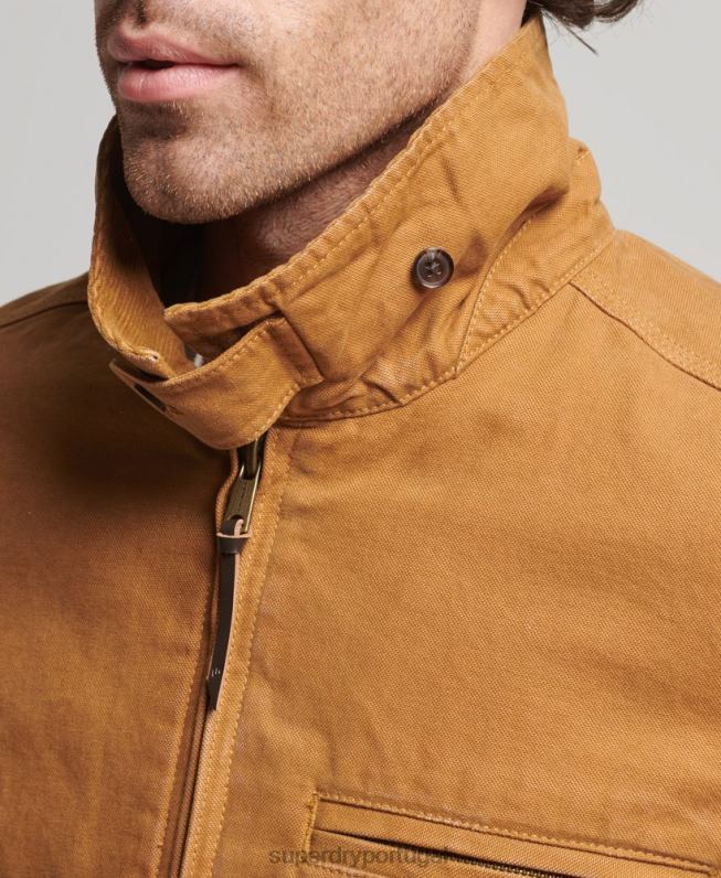 jaqueta harrington rancho vintage homens marrom roupas Superdry 2208H918