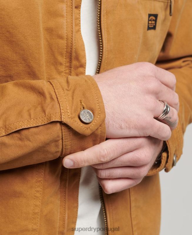 jaqueta harrington rancho vintage homens marrom roupas Superdry 2208H918