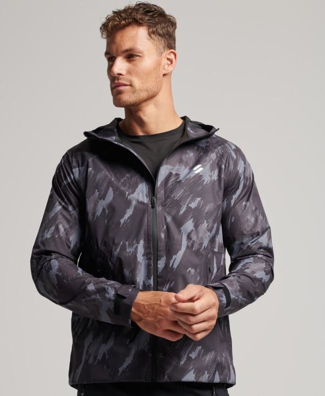 jaqueta impermeável homens cinza escuro roupas Superdry 2208H1026