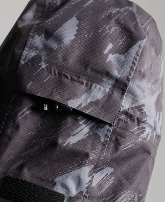 jaqueta impermeável homens cinza escuro roupas Superdry 2208H1026