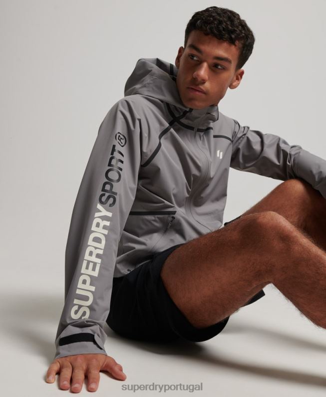 jaqueta impermeável homens cinza roupas Superdry 2208H1011