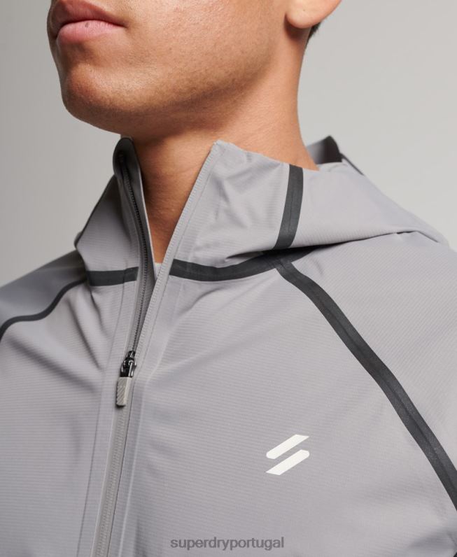 jaqueta impermeável homens cinza roupas Superdry 2208H1011