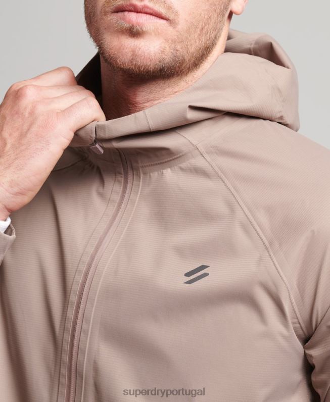 jaqueta impermeável homens marrom roupas Superdry 2208H4723