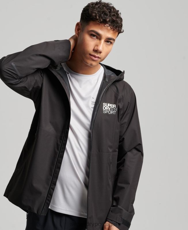 jaqueta impermeável homens preto roupas Superdry 2208H1104