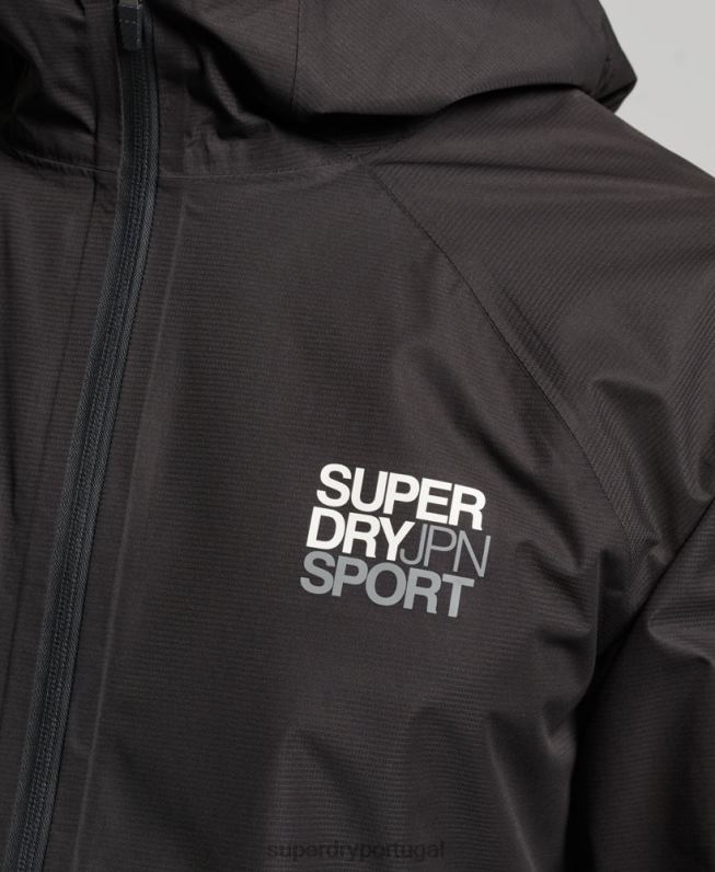 jaqueta impermeável homens preto roupas Superdry 2208H1104