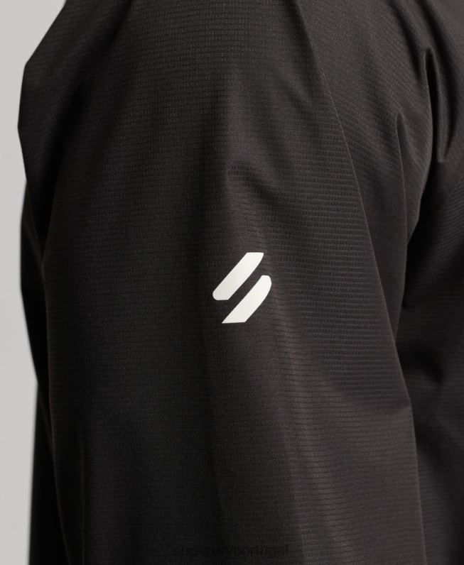 jaqueta impermeável homens preto roupas Superdry 2208H1104