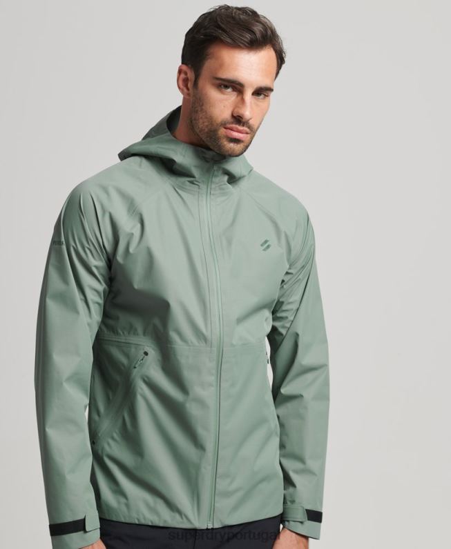 jaqueta impermeável homens verde roupas Superdry 2208H4635