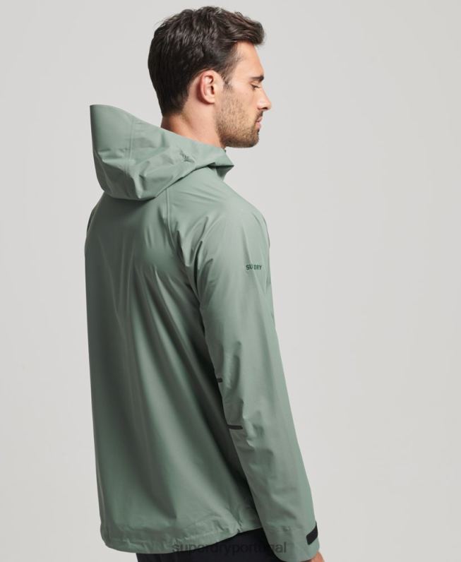 jaqueta impermeável homens verde roupas Superdry 2208H4635