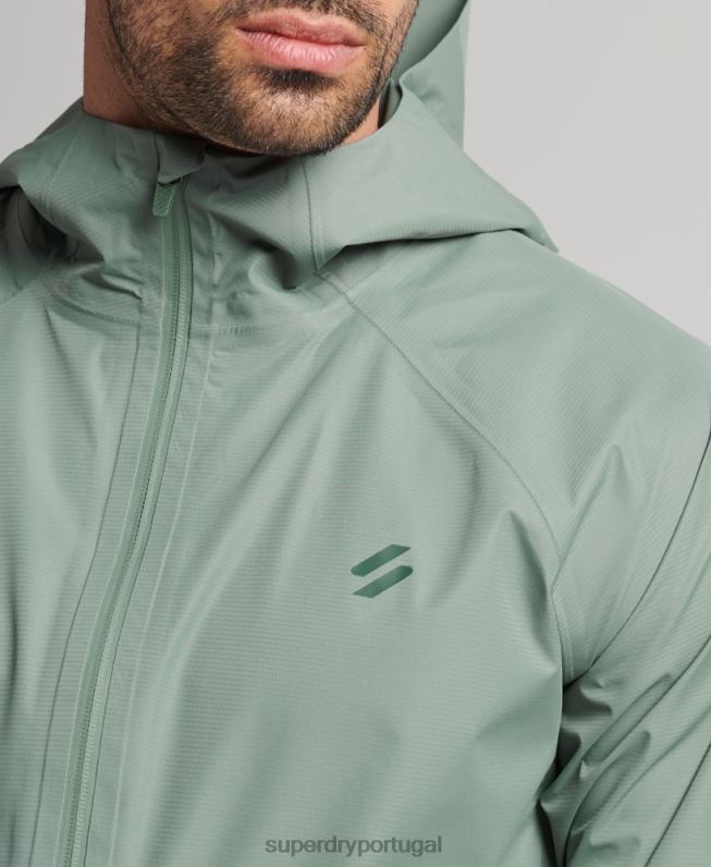 jaqueta impermeável homens verde roupas Superdry 2208H4635