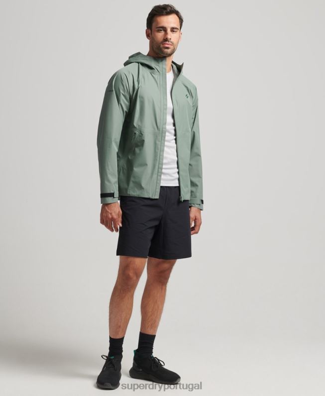jaqueta impermeável homens verde roupas Superdry 2208H4635