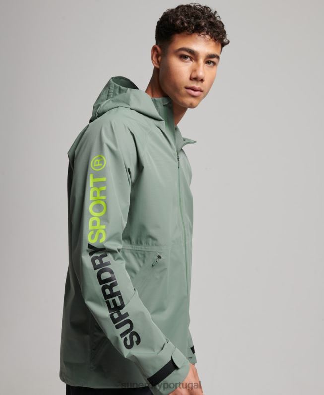 jaqueta impermeável homens verde roupas Superdry 2208H961
