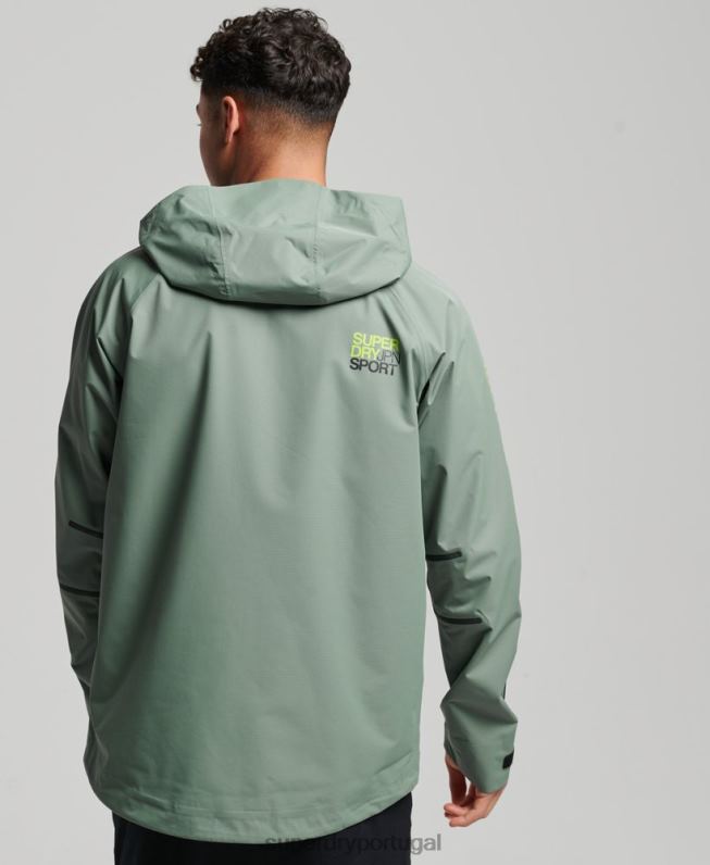 jaqueta impermeável homens verde roupas Superdry 2208H961