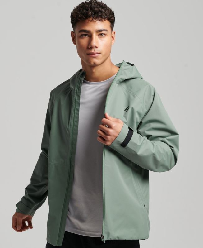 jaqueta impermeável homens verde roupas Superdry 2208H961