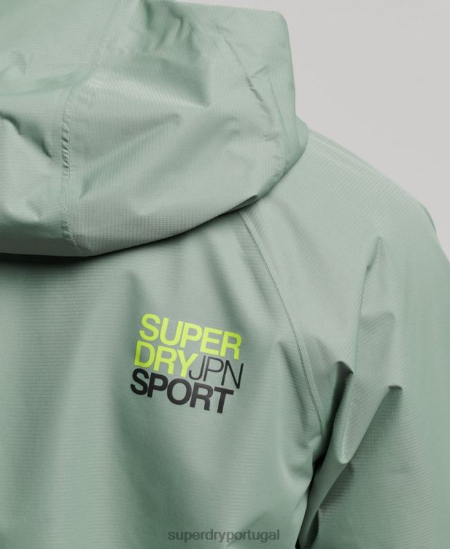 jaqueta impermeável homens verde roupas Superdry 2208H961