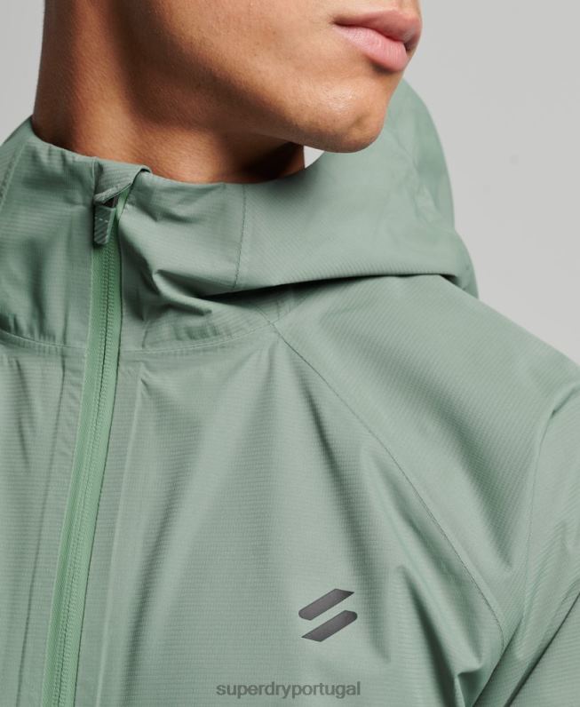 jaqueta impermeável homens verde roupas Superdry 2208H961
