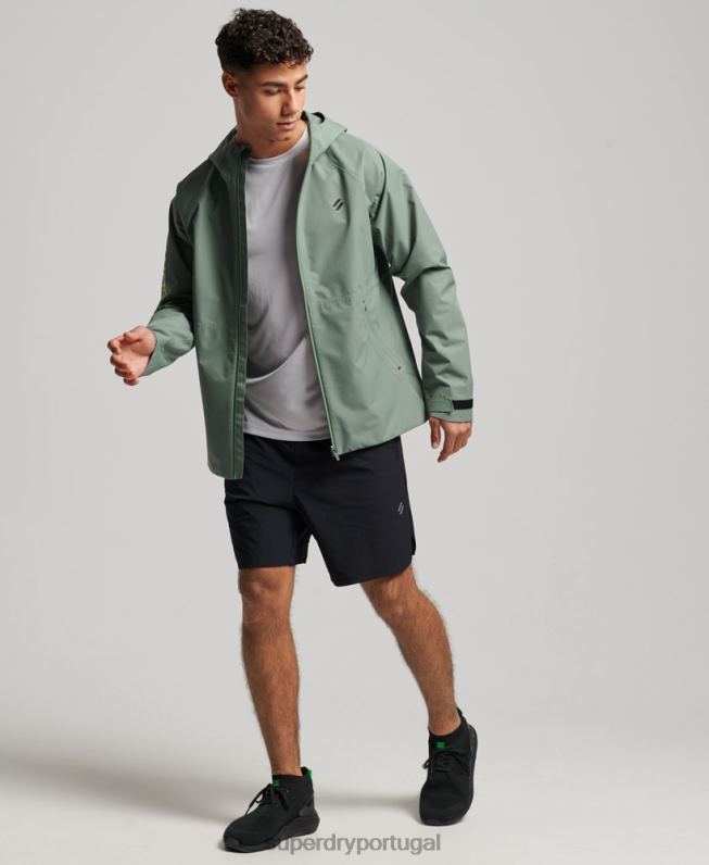 jaqueta impermeável homens verde roupas Superdry 2208H961