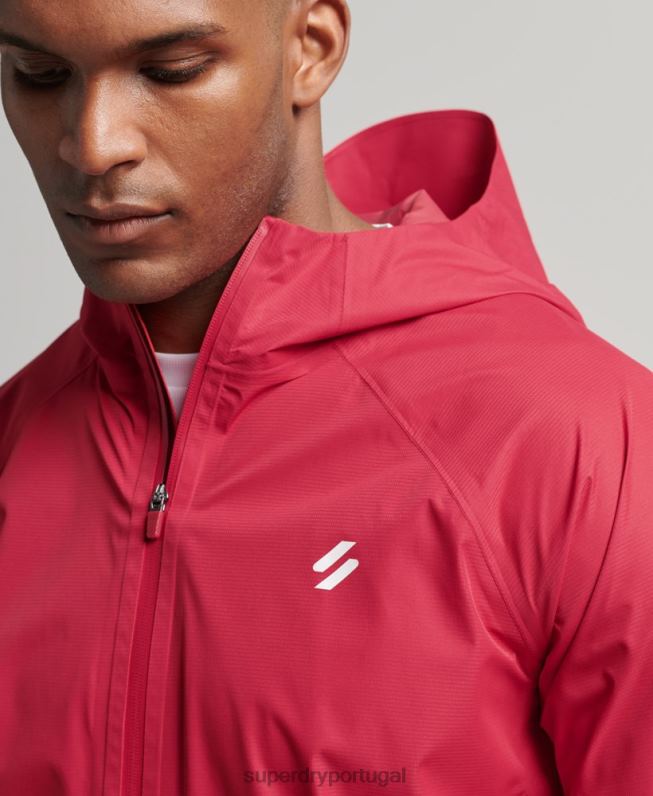 jaqueta impermeável homens vermelho roupas Superdry 2208H1110