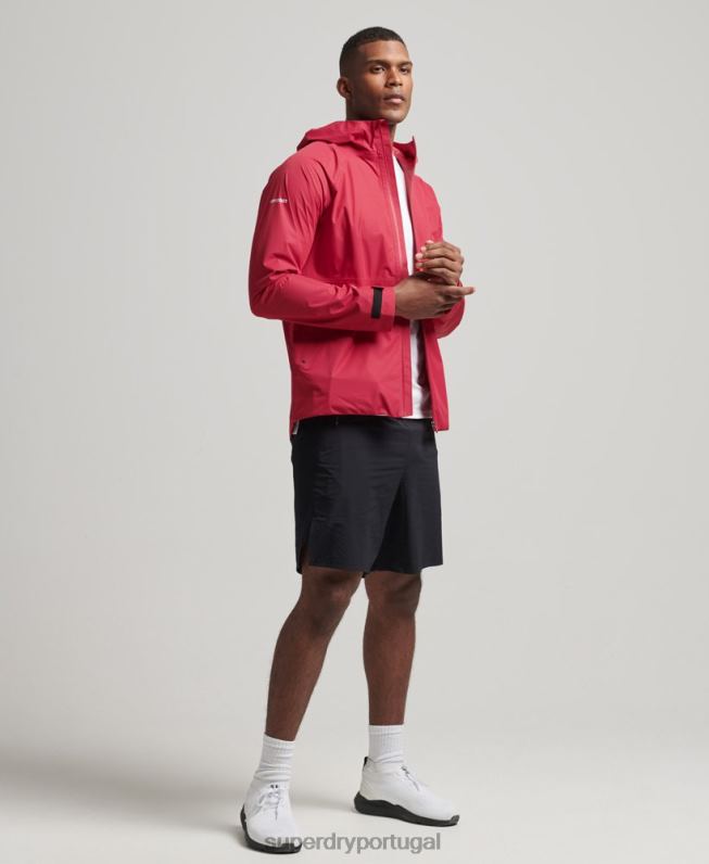 jaqueta impermeável homens vermelho roupas Superdry 2208H1110