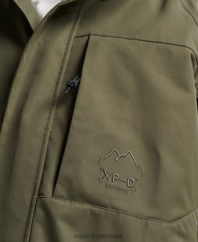 jaqueta impermeável xpd homens caqui roupas Superdry 2208H4693