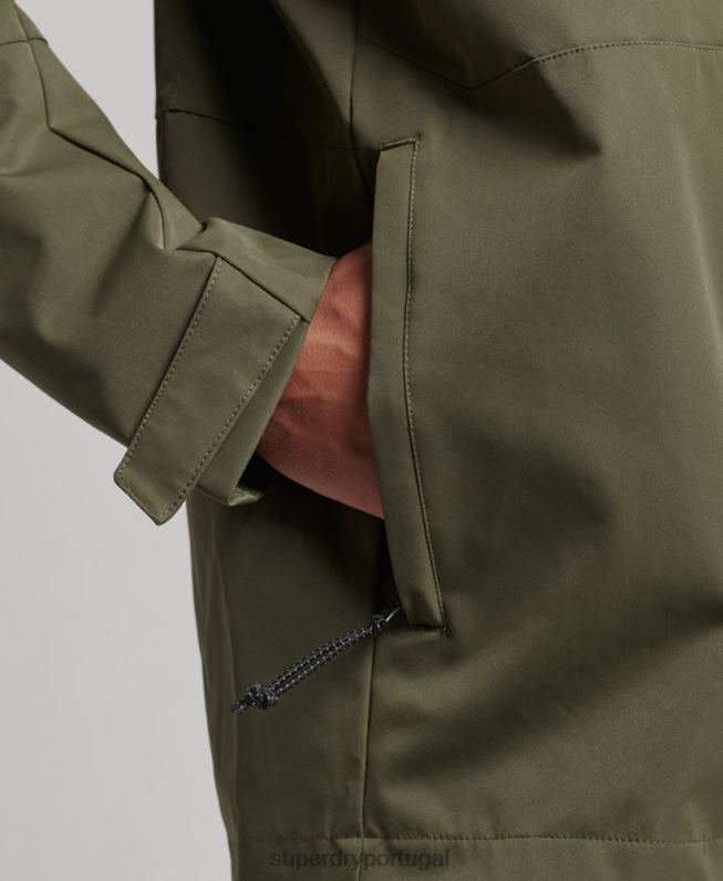 jaqueta impermeável xpd homens caqui roupas Superdry 2208H4693