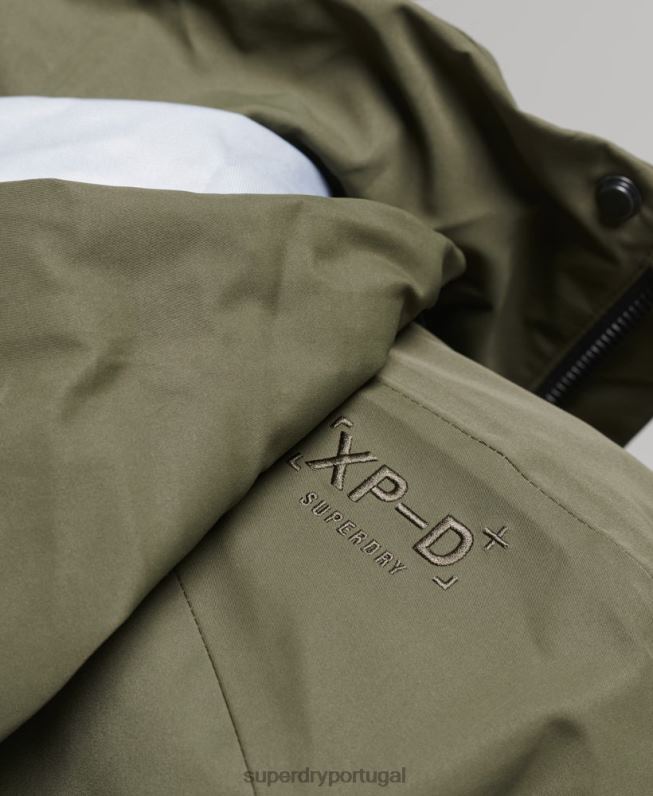 jaqueta impermeável xpd homens caqui roupas Superdry 2208H4693