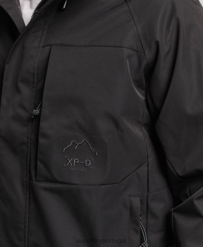 jaqueta impermeável xpd homens preto roupas Superdry 2208H4553