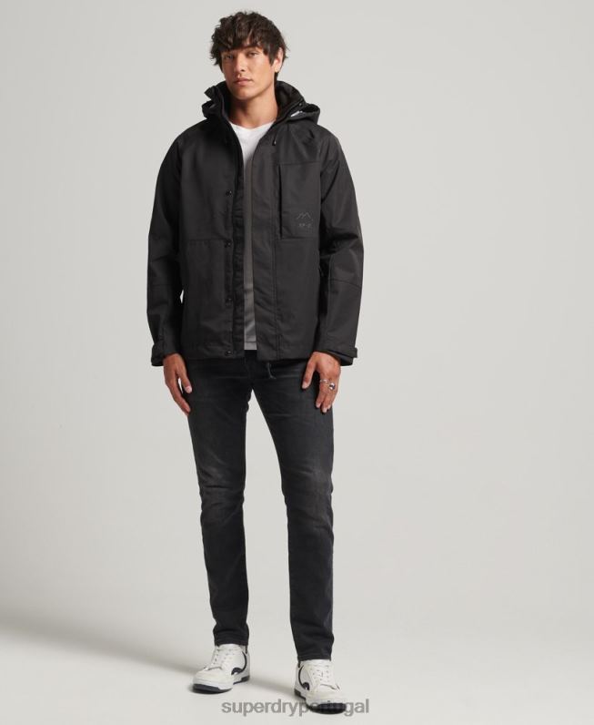 jaqueta impermeável xpd homens preto roupas Superdry 2208H4553