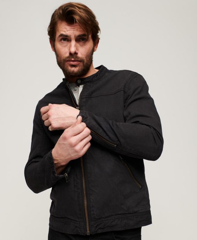 jaqueta jeans vintage bull homens cinza escuro roupas Superdry 2208H24