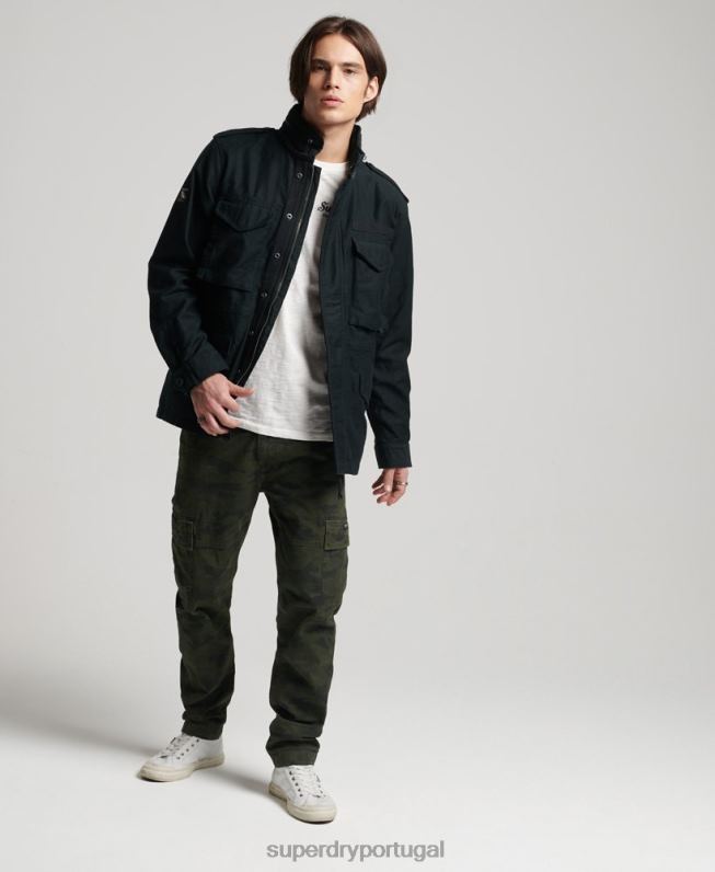 jaqueta militar vintage m65 homens cinza escuro roupas Superdry 2208H947