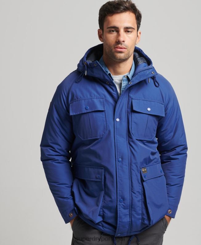 jaqueta parka acolchoada montanha homens marinha roupas Superdry 2208H4480
