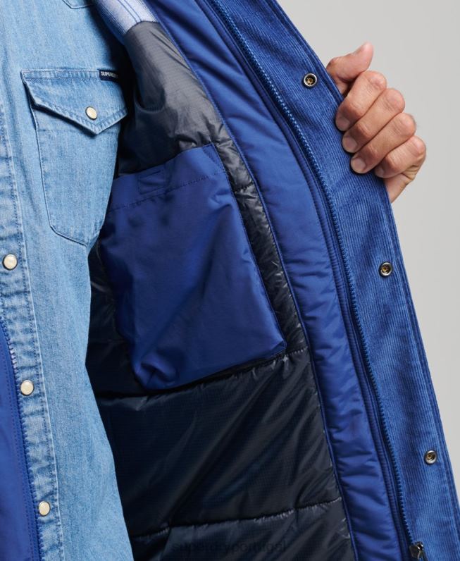 jaqueta parka acolchoada montanha homens marinha roupas Superdry 2208H4480
