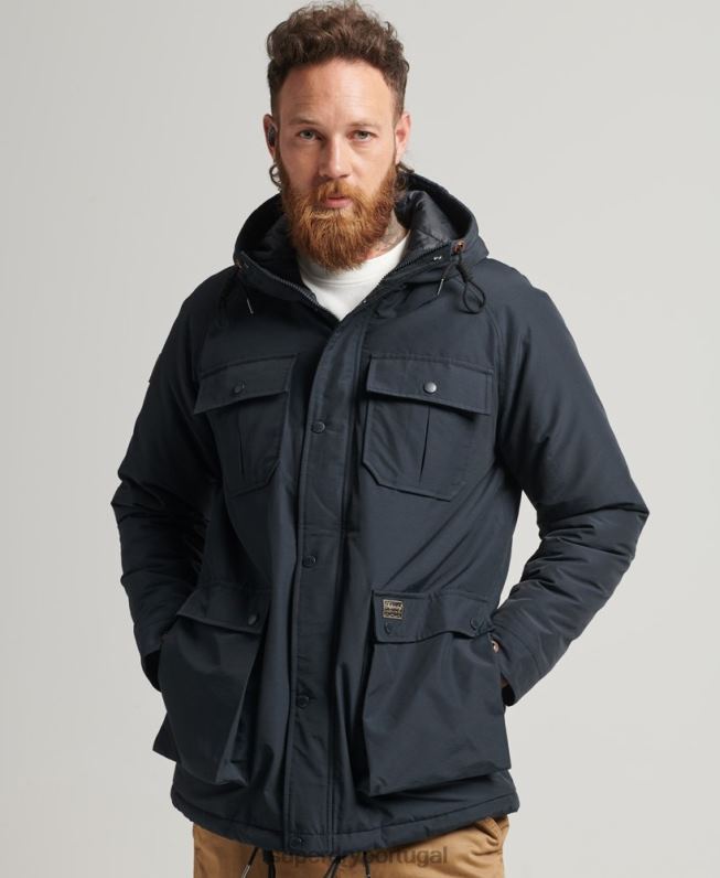 jaqueta parka acolchoada montanha homens marinha roupas Superdry 2208H4492
