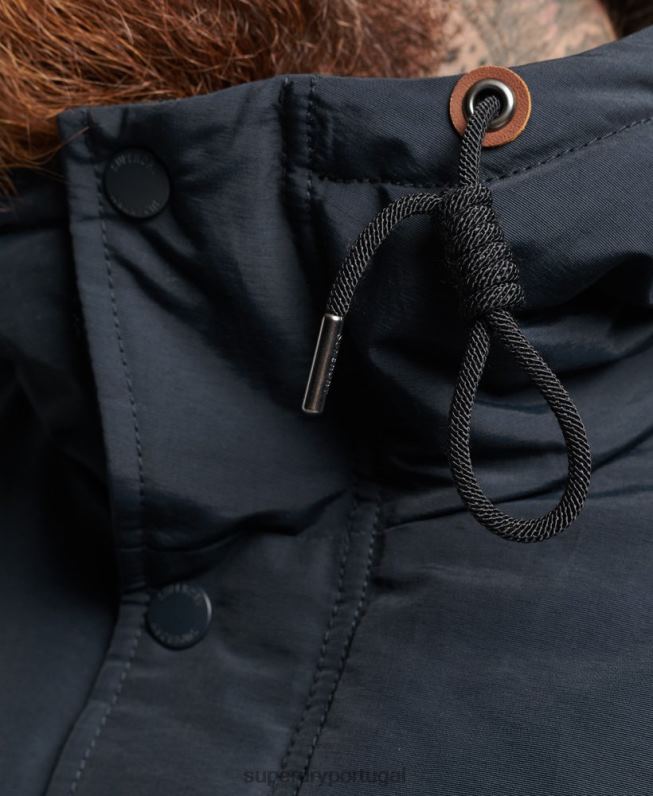 jaqueta parka acolchoada montanha homens marinha roupas Superdry 2208H4492