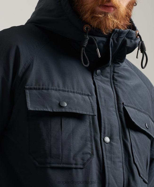 jaqueta parka acolchoada montanha homens marinha roupas Superdry 2208H4492