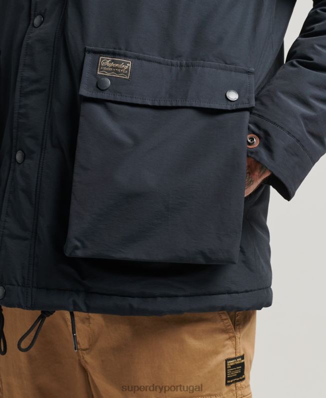 jaqueta parka acolchoada montanha homens marinha roupas Superdry 2208H4492