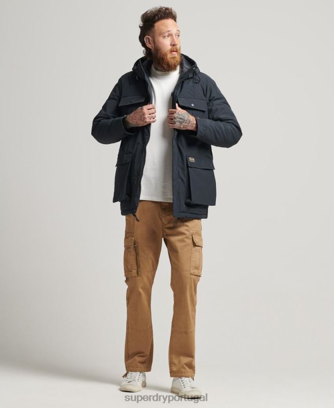 jaqueta parka acolchoada montanha homens marinha roupas Superdry 2208H4492