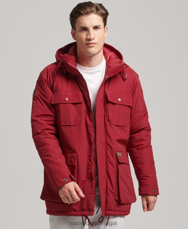 jaqueta parka acolchoada montanha homens vermelho roupas Superdry 2208H1064