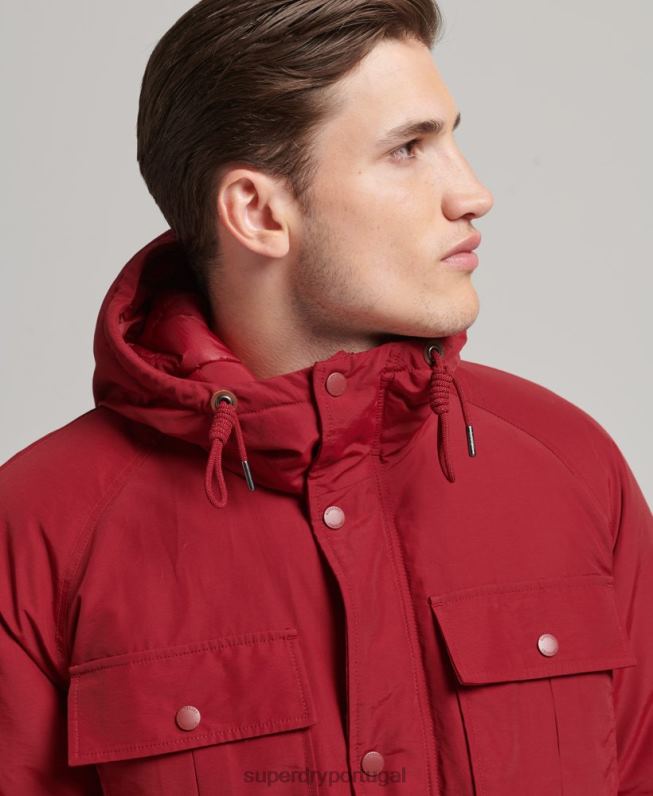 jaqueta parka acolchoada montanha homens vermelho roupas Superdry 2208H1064
