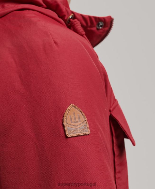 jaqueta parka acolchoada montanha homens vermelho roupas Superdry 2208H1064