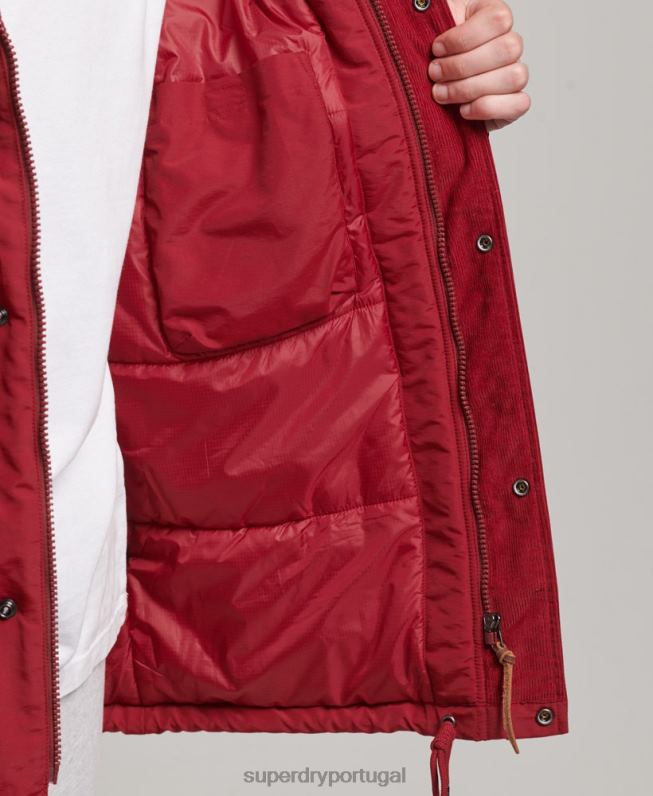 jaqueta parka acolchoada montanha homens vermelho roupas Superdry 2208H1064