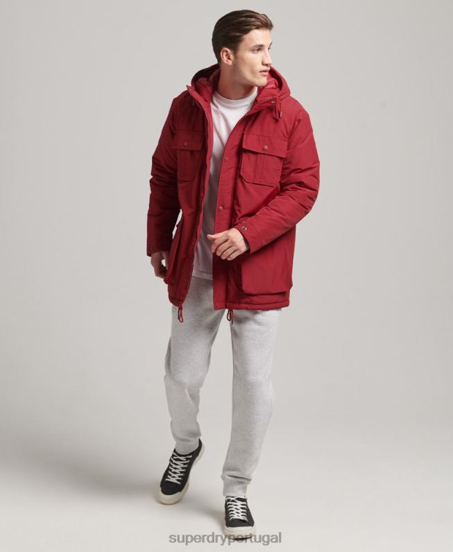 jaqueta parka acolchoada montanha homens vermelho roupas Superdry 2208H1064